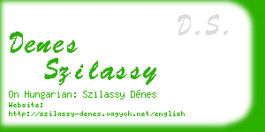 denes szilassy business card