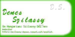 denes szilassy business card